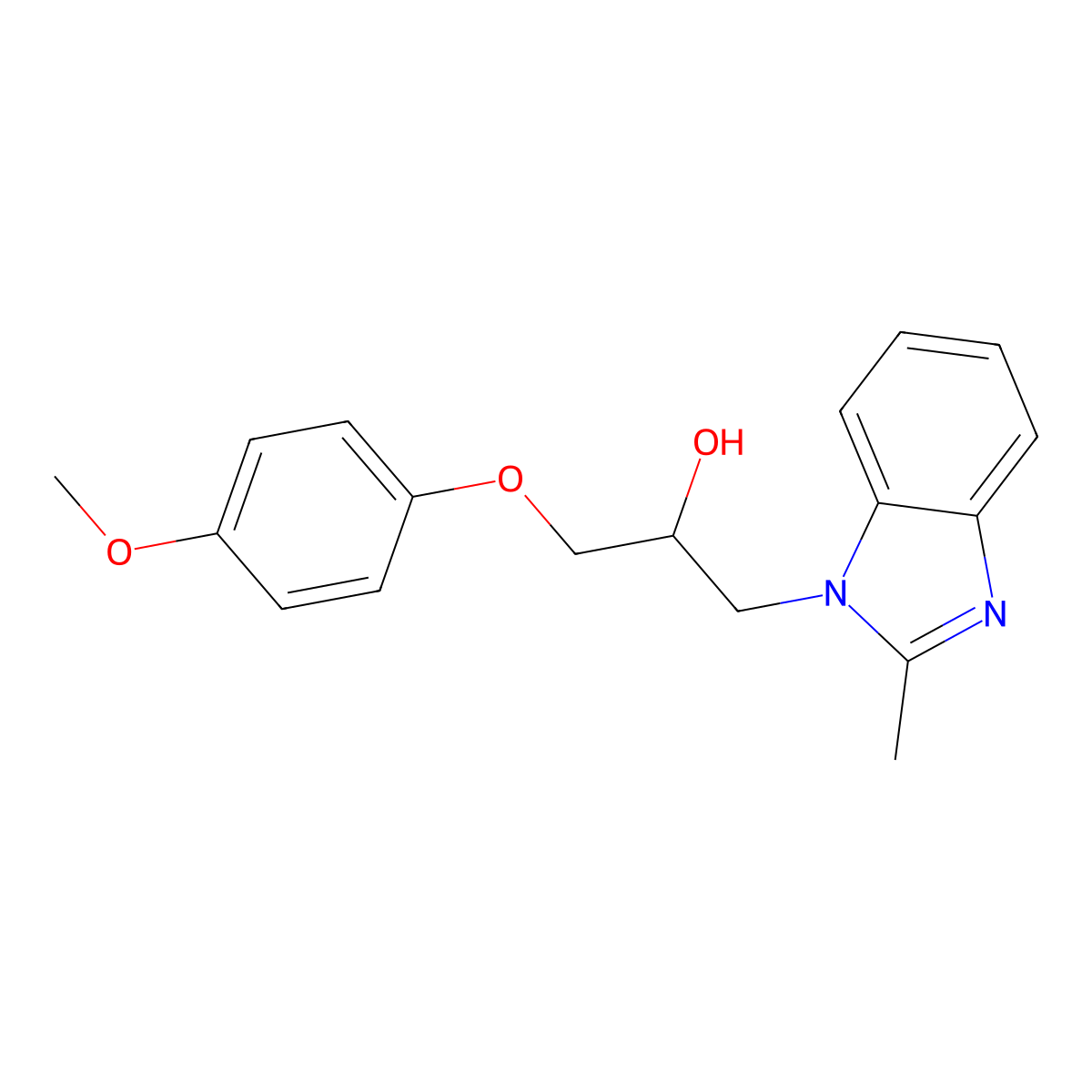 1-(4-Methoxyphenoxy)-3-(2-methylbenzimidazol-1-yl)propan-2-ol molecular structure, CAS 333437-12-0