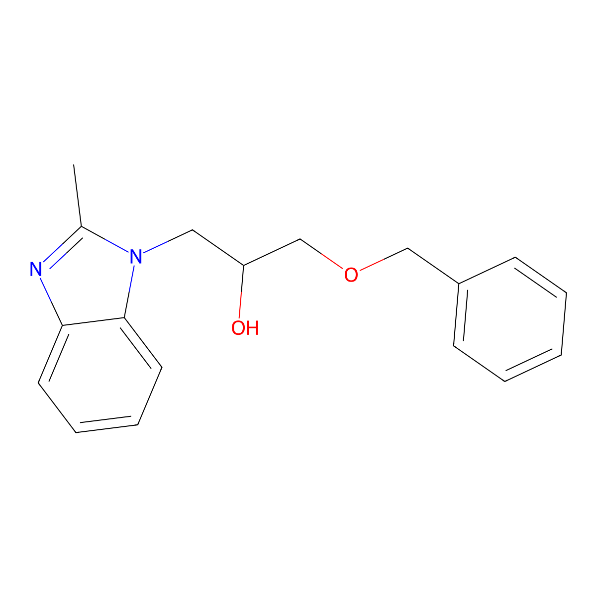 1-(2-Methylbenzimidazol-1-yl)-3-phenylmethoxypropan-2-ol molecular structure, CAS 333437-18-6