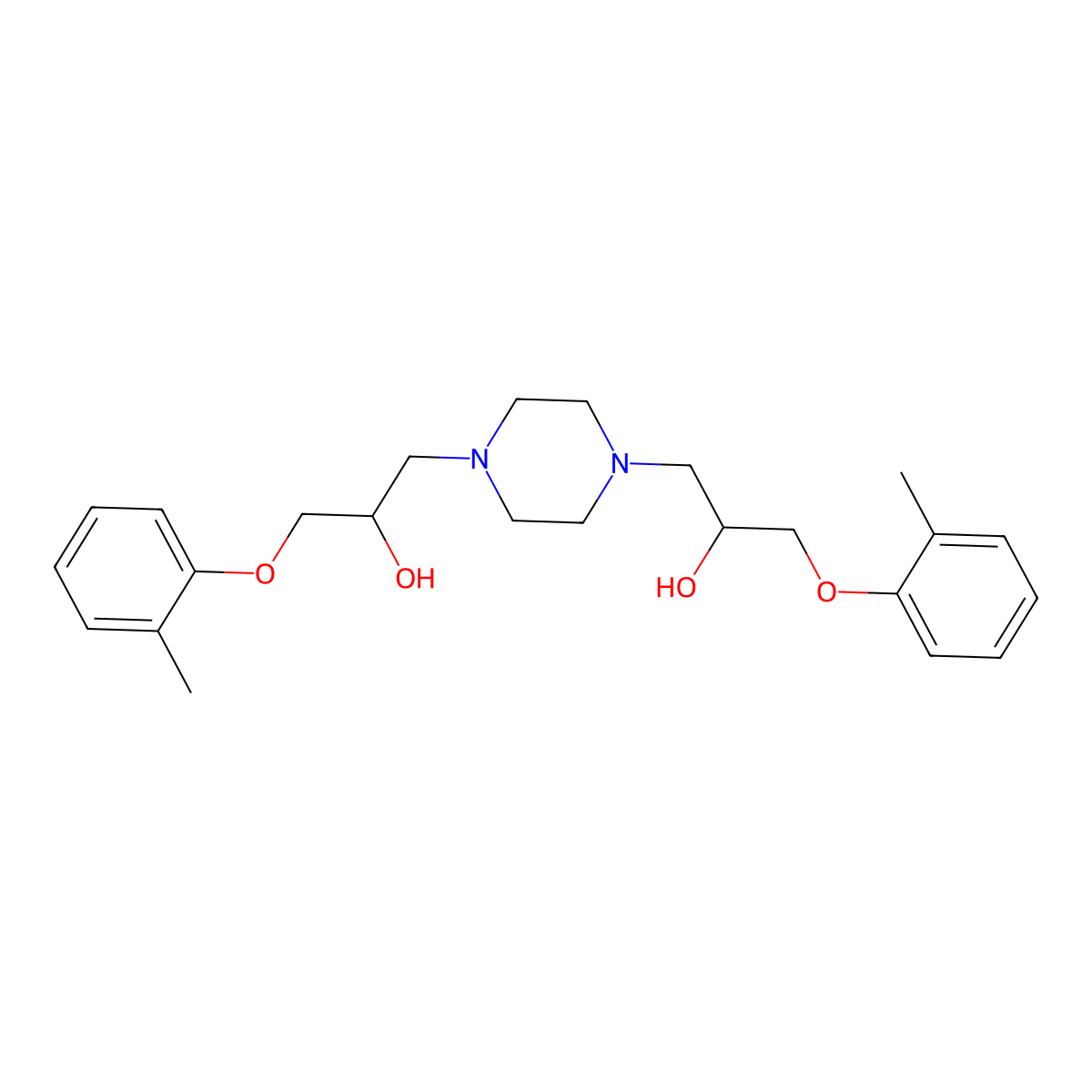 1-[4-(2-Hydroxy-3-o-tolyloxy-propyl)-piperazin-1-yl]-3-o-tolyloxy-propan-2-ol molecular structure, CAS 333437-26-6