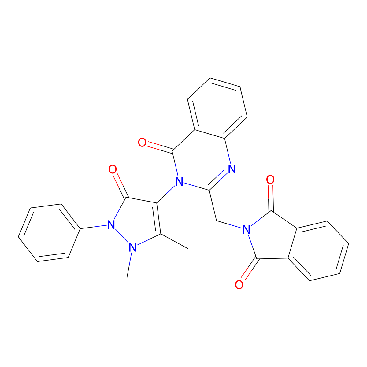 2-[[3-(1,5-Dimethyl-3-oxo-2-phenylpyrazol-4-yl)-4-oxoquinazolin-2-yl]methyl]isoindole-1,3-dione molecular structure, CAS 333437-67-5