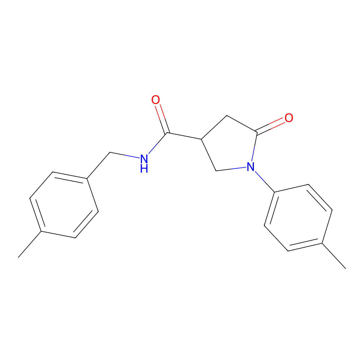 1-(4-methylphenyl)-N-[(4-methylphenyl)methyl]-5-oxopyrrolidine-3-carboxamide molecular structure, CAS 333438-39-4