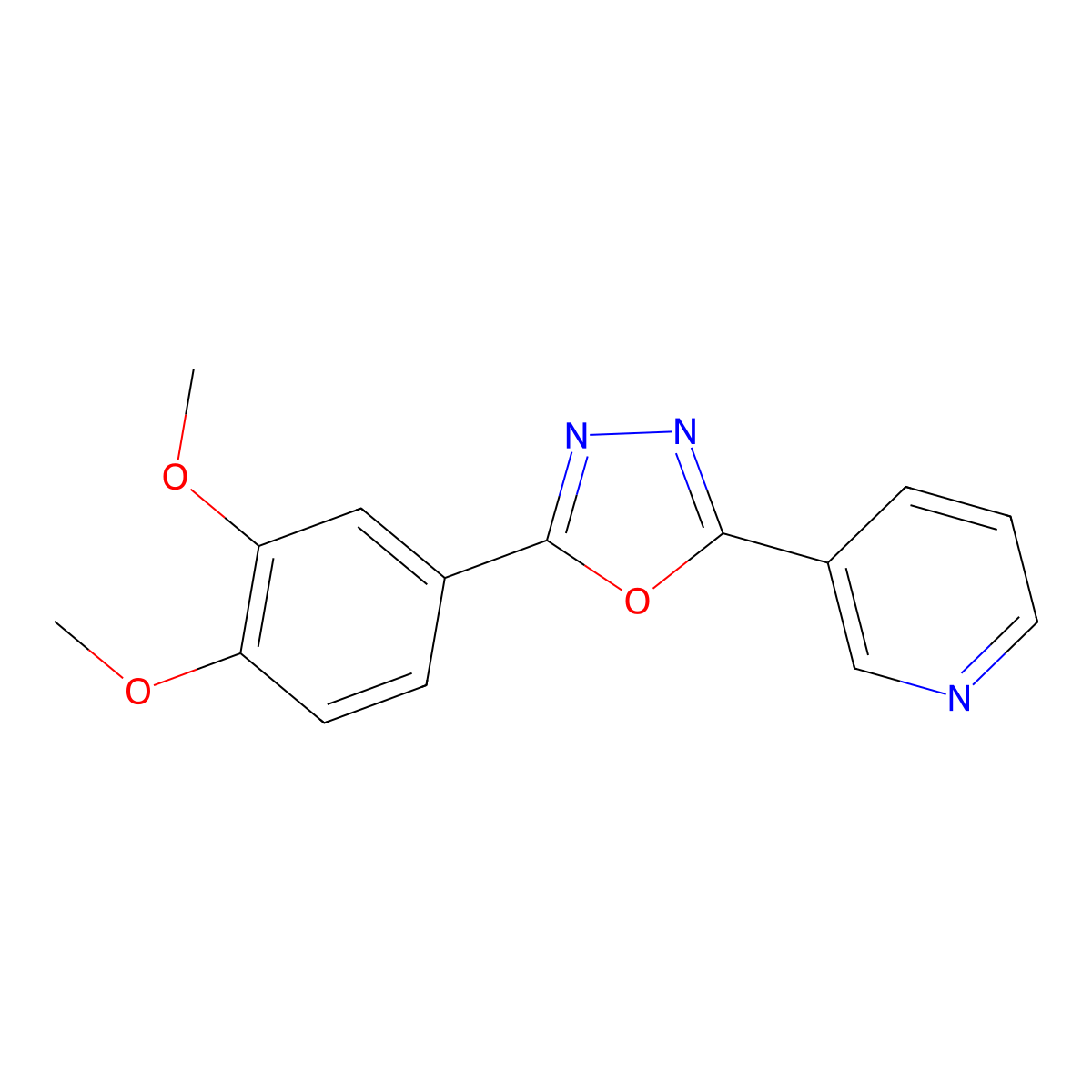 3-[5-(3,4-Dimethoxyphenyl)-1,3,4-oxadiazol-2-yl]pyridine molecular structure, CAS 333438-84-9