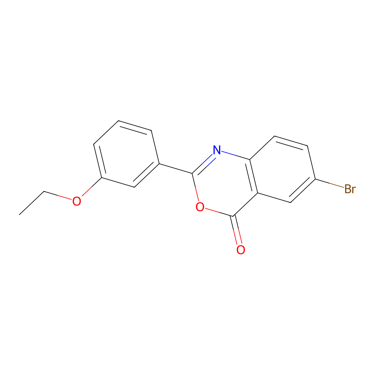 6-Bromo-2-(3-ethoxyphenyl)-3,1-benzoxazin-4-one molecular structure, CAS 333439-00-2