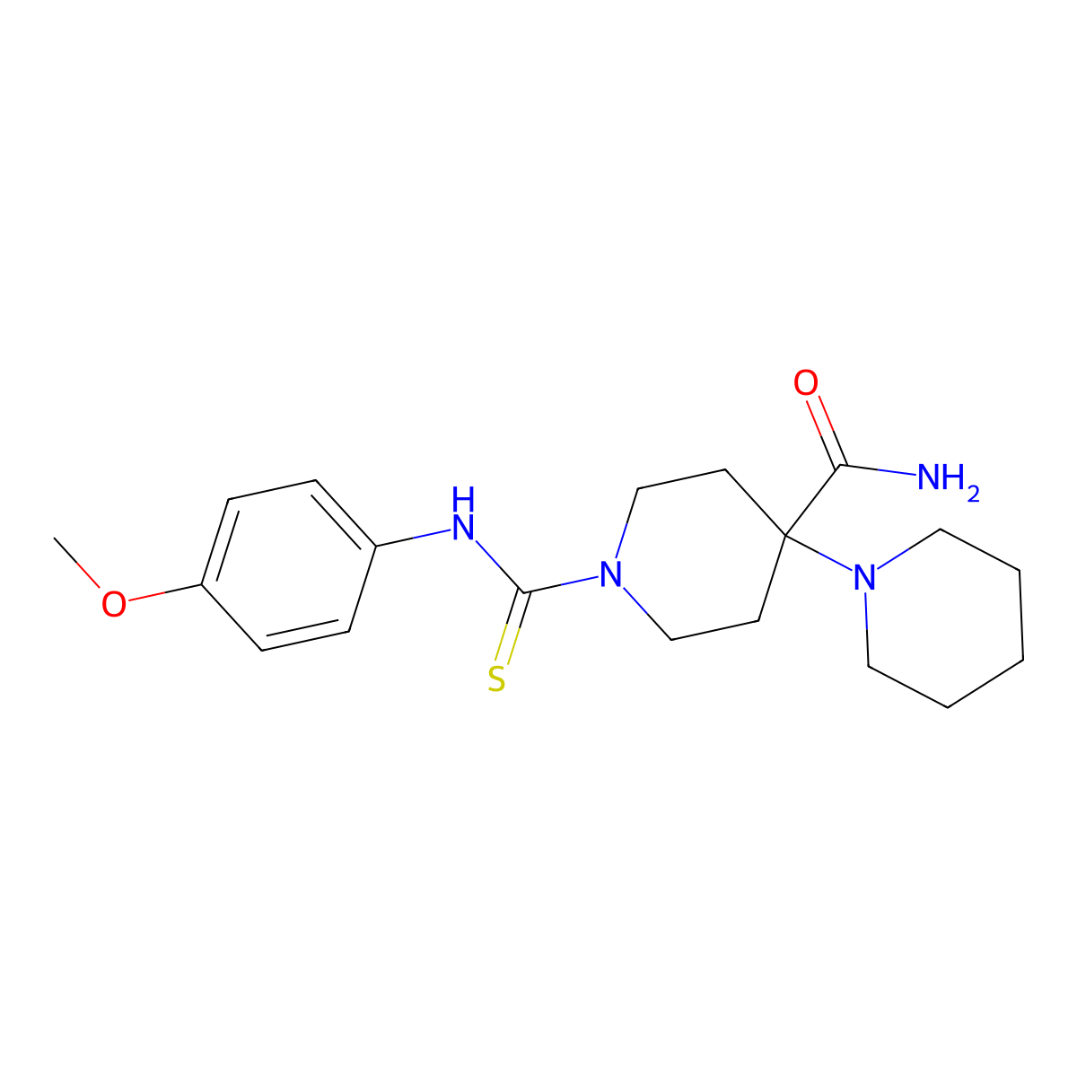 1-[(4-Methoxyphenyl)carbamothioyl]-4-piperidin-1-ylpiperidine-4-carboxamide molecular structure, CAS 333439-82-0