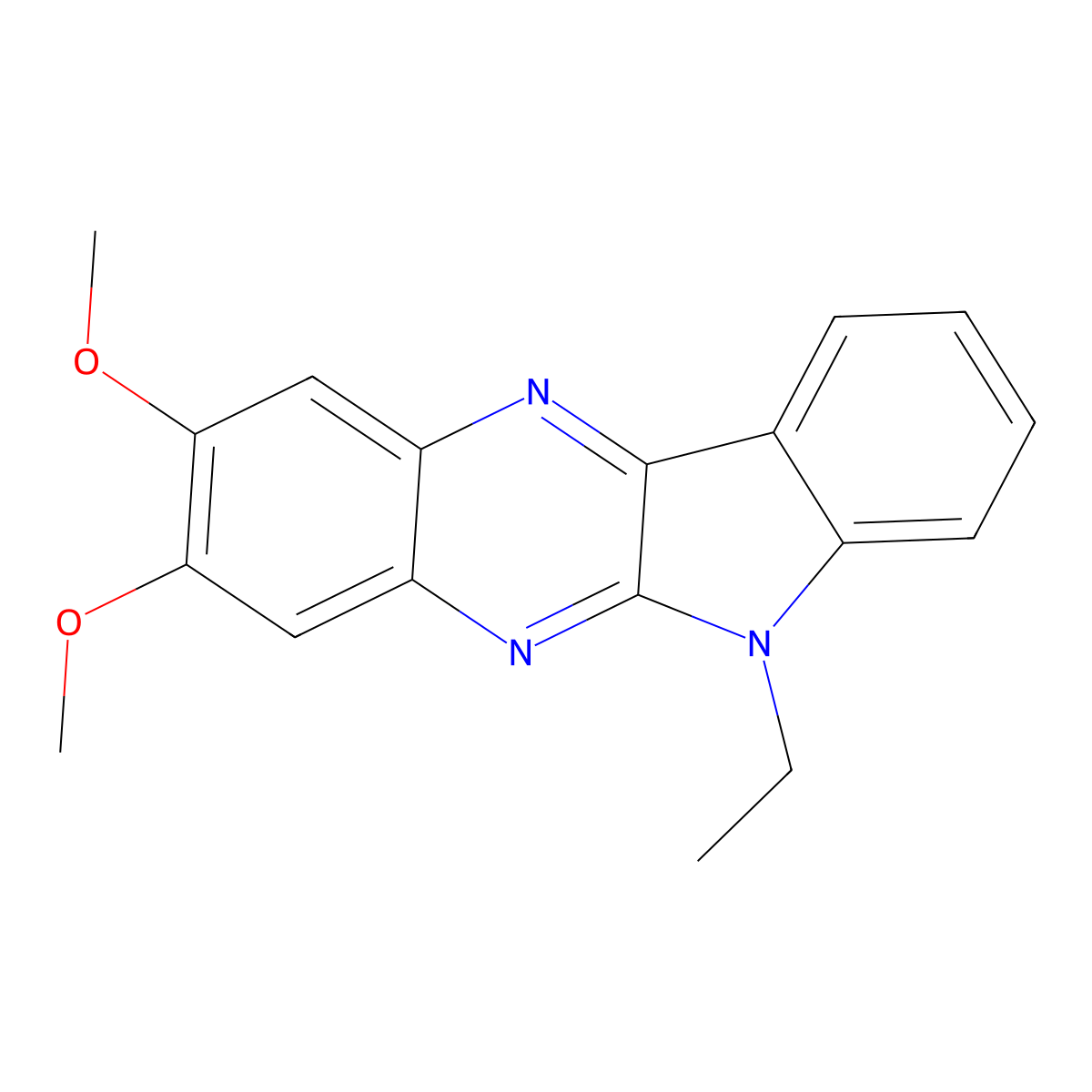 6-Ethyl-2,3-dimethoxy-6H-indolo[2,3-b]quinoxaline molecular structure, CAS 333439-92-2