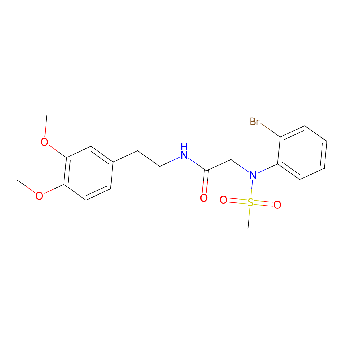 2-(2-bromo-N-methylsulfonylanilino)-N-[2-(3,4-dimethoxyphenyl)ethyl]acetamide molecular structure, CAS 333440-45-2