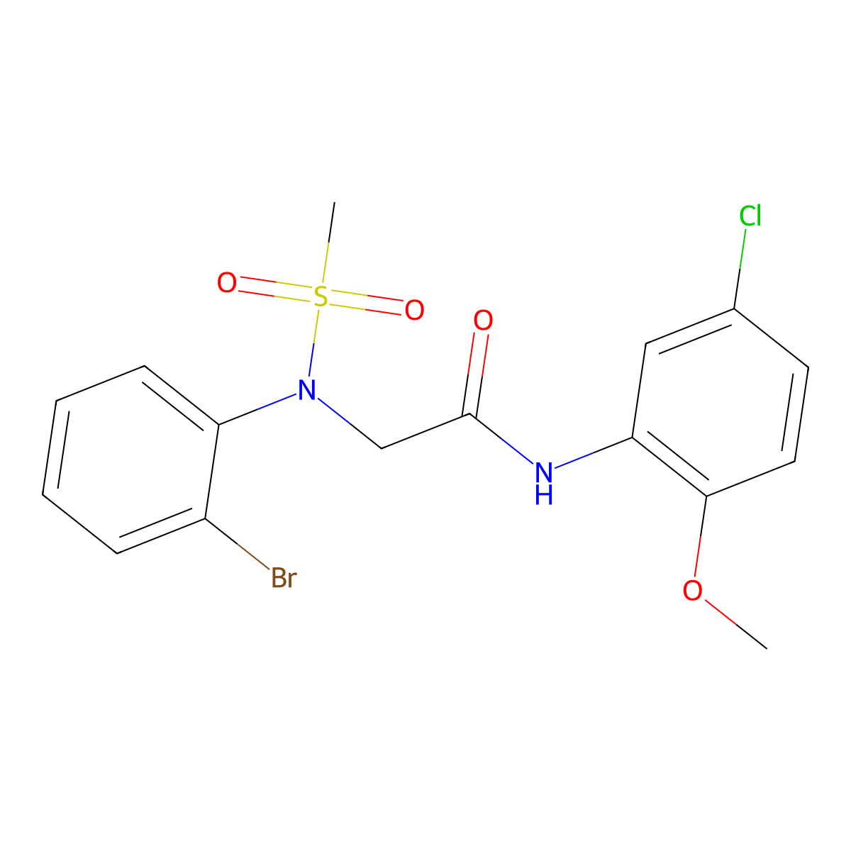 2-(2-bromo-N-methylsulfonylanilino)-N-(5-chloro-2-methoxyphenyl)acetamide molecular structure, CAS 333440-50-9