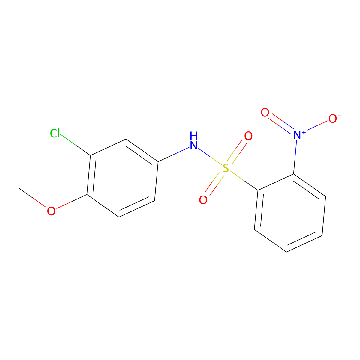 N-(3-chloro-4-methoxyphenyl)-2-nitrobenzenesulfonamide molecular structure, CAS 333440-81-6