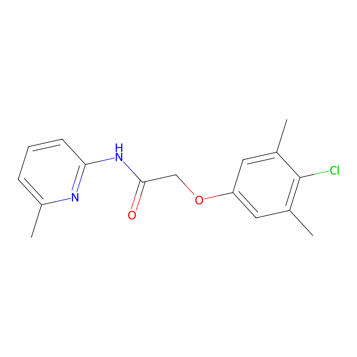 2-(4-chloro-3,5-dimethylphenoxy)-N-(6-methylpyridin-2-yl)acetamide molecular structure, CAS 333441-02-4