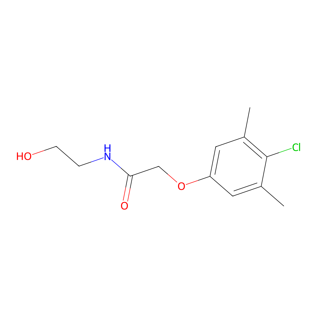 2-(4-chloro-3,5-dimethylphenoxy)-N-(2-hydroxyethyl)acetamide molecular structure, CAS 333441-04-6