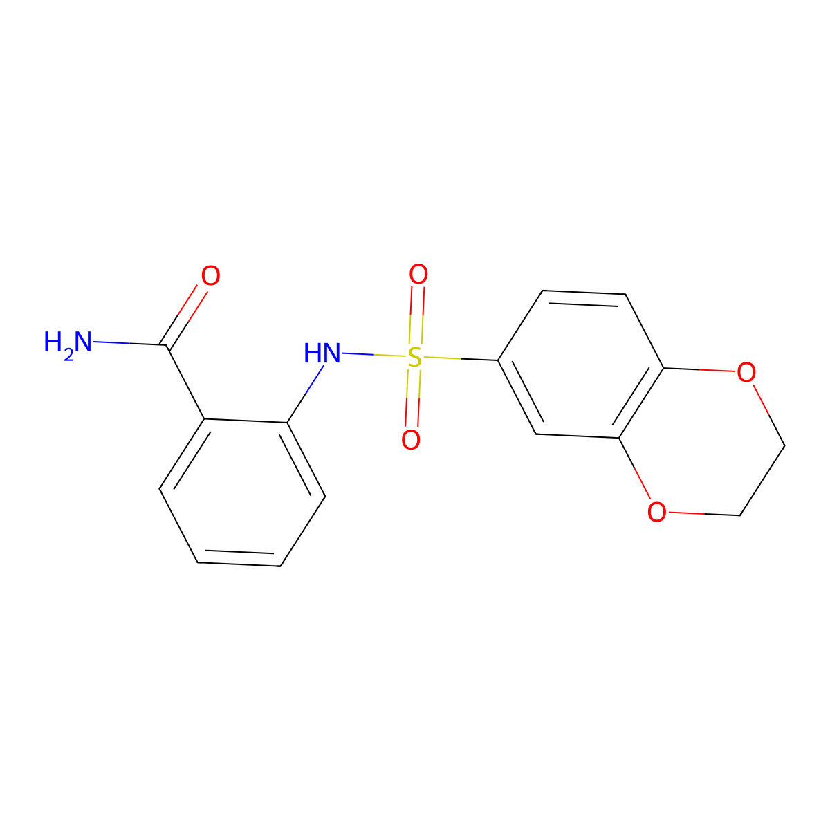 2-[(2,3-Dihydro-1,4-benzodioxin-6-ylsulfonyl)amino]benzamide molecular structure, CAS 333441-47-7