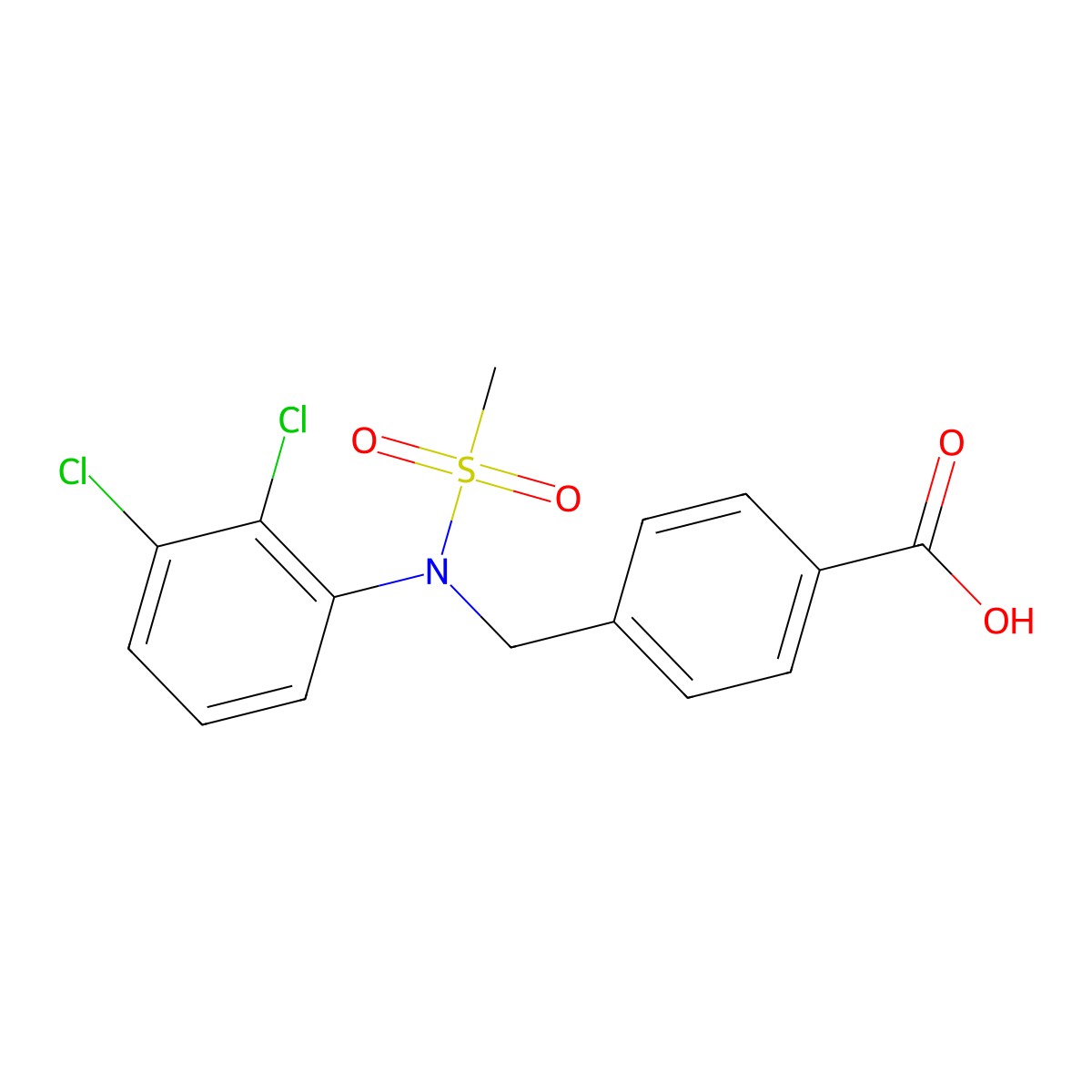 4-{[(2,3-Dichlorophenyl)(methylsulfonyl)amino]methyl}benzoic acid molecular structure, CAS 333441-49-9