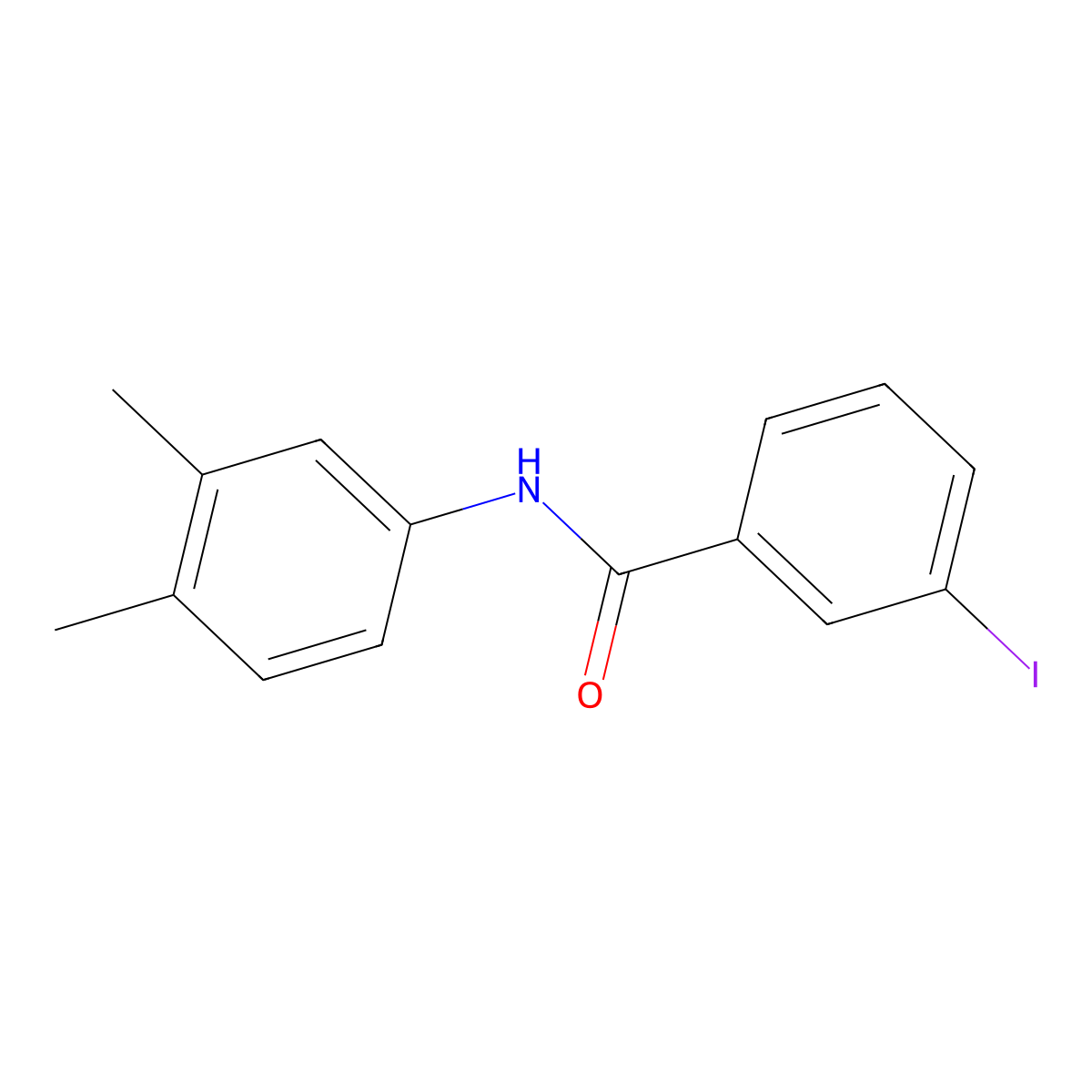N-(3,4-dimethylphenyl)-3-iodobenzamide molecular structure, CAS 333441-52-4