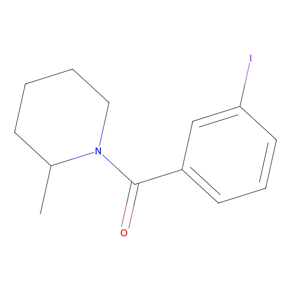 1-(3-Iodobenzoyl)-2-methylpiperidine molecular structure, CAS 333441-72-8