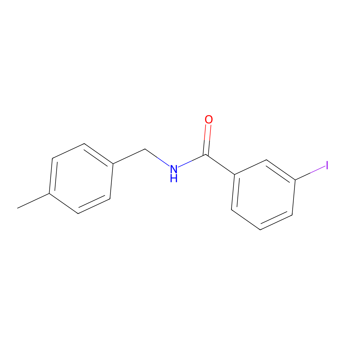 3-iodo-N-[(4-methylphenyl)methyl]benzamide molecular structure, CAS 333441-74-0
