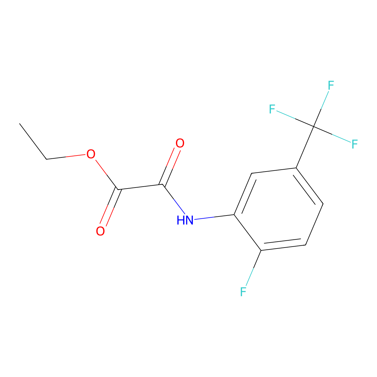 Ethyl 2-[2-fluoro-5-(trifluoromethyl)anilino]-2-oxoacetate molecular structure, CAS 333441-79-5