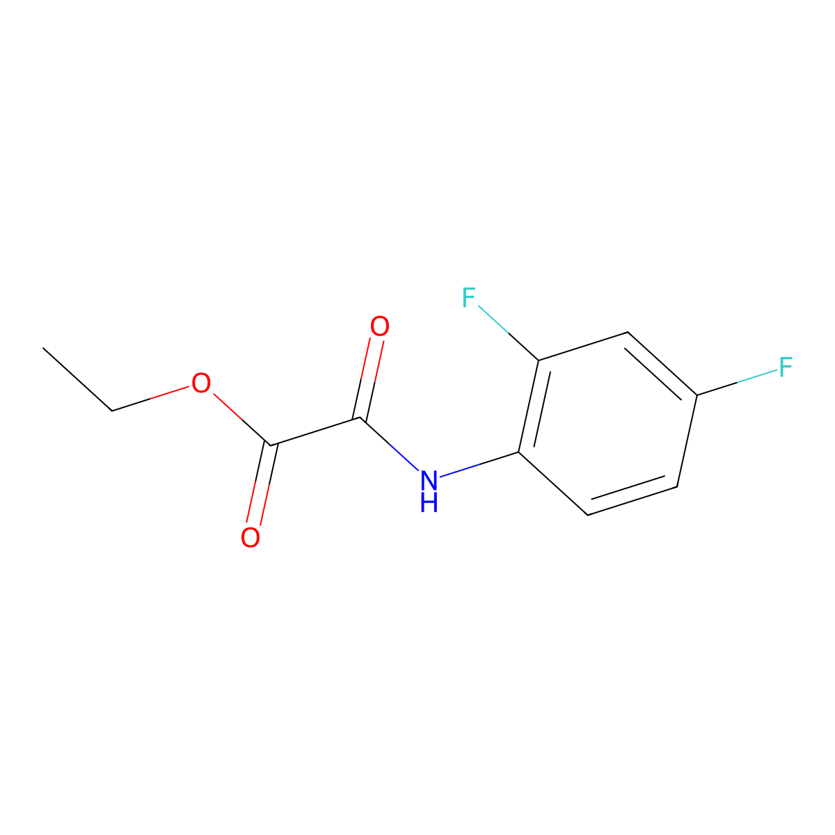 Ethyl 2-((2,4-difluorophenyl)amino)-2-oxoacetate molecular structure, CAS 333441-80-8