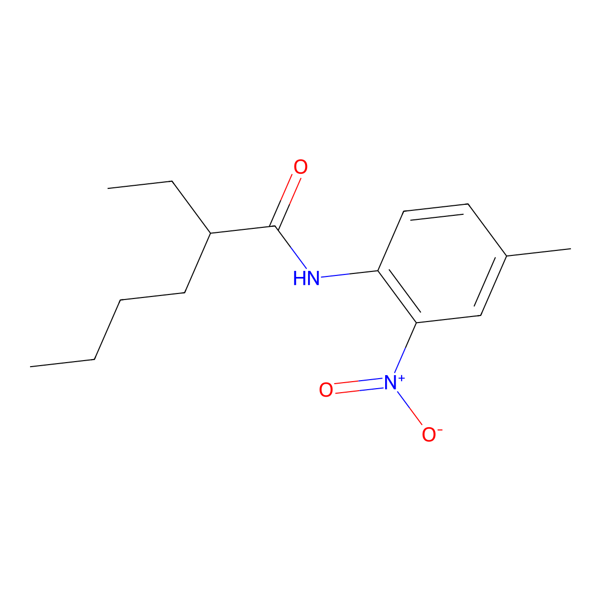 2-ethyl-N-(4-methyl-2-nitrophenyl)hexanamide molecular structure, CAS 333441-87-5