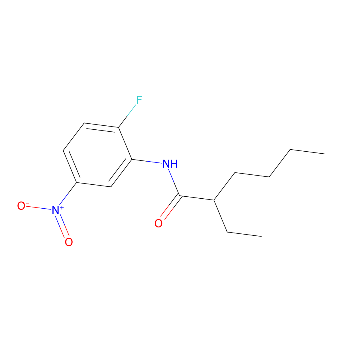 2-ethyl-N-(2-fluoro-5-nitrophenyl)hexanamide molecular structure, CAS 333441-94-4