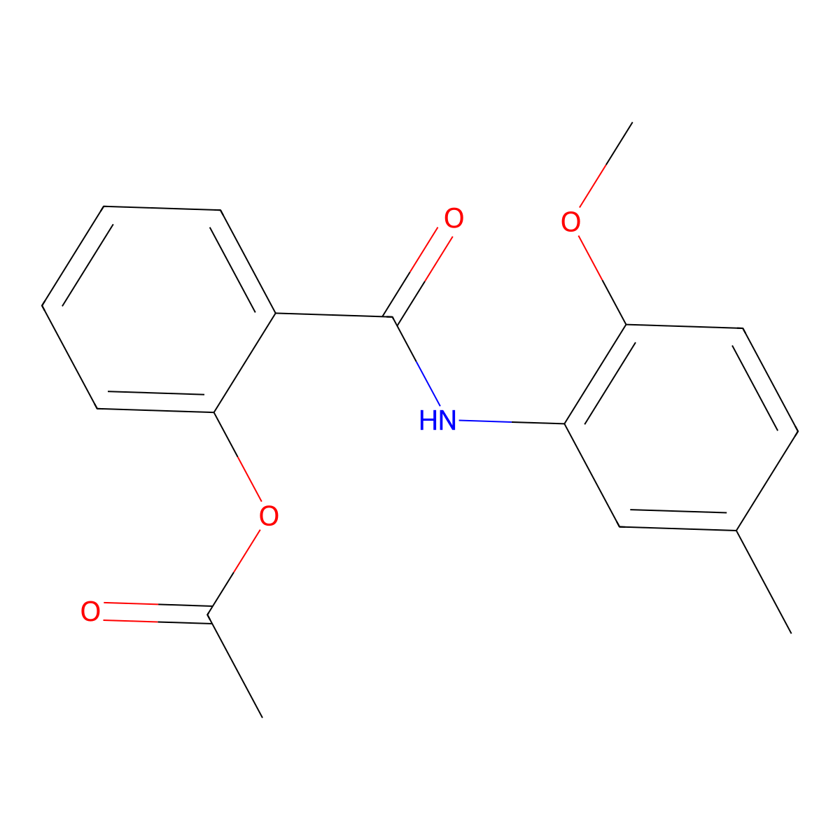 2-[(2-Methoxy-5-methylphenyl)carbamoyl]phenyl acetate molecular structure, CAS 333442-11-8