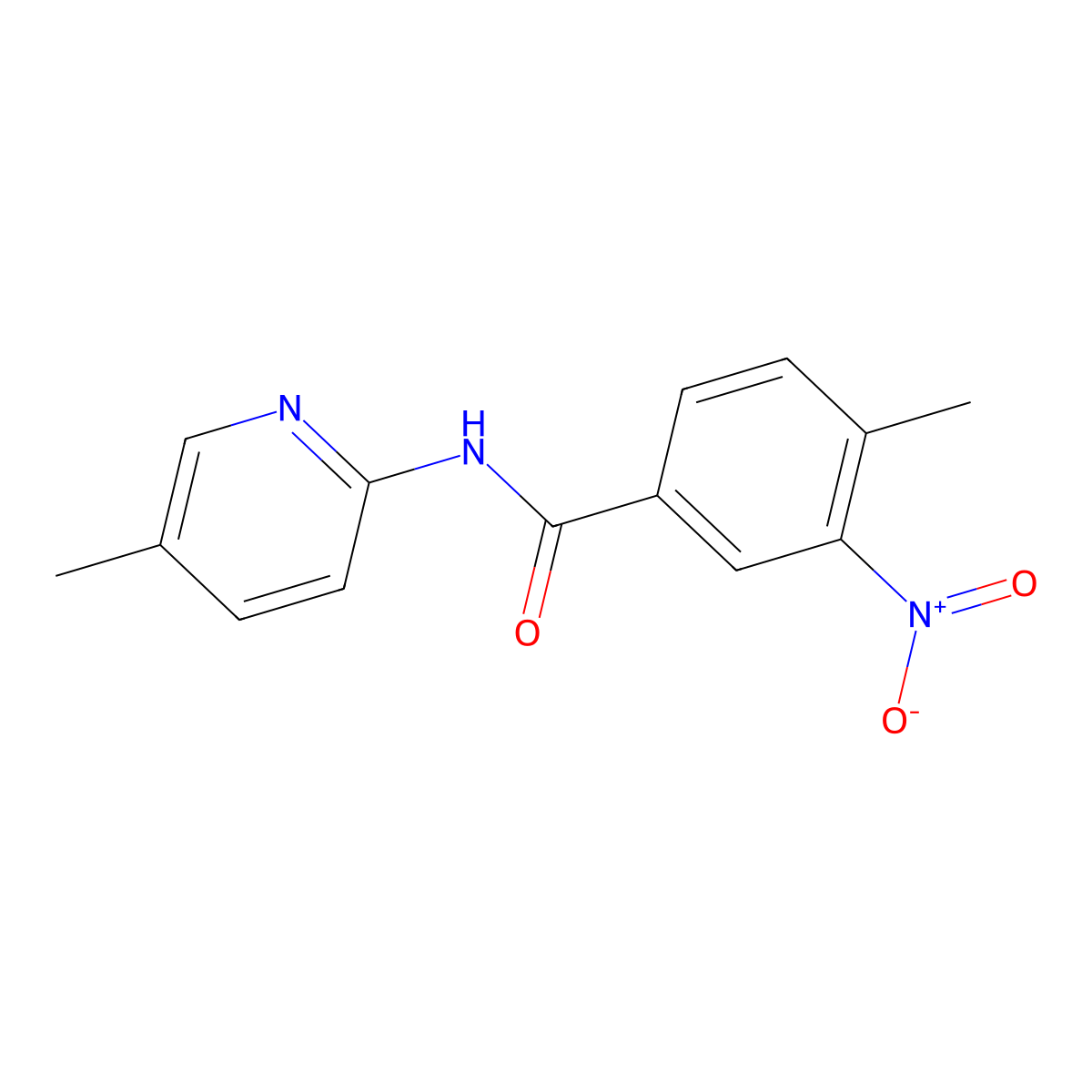 4-methyl-N-(5-methylpyridin-2-yl)-3-nitrobenzamide molecular structure, CAS 333442-16-3