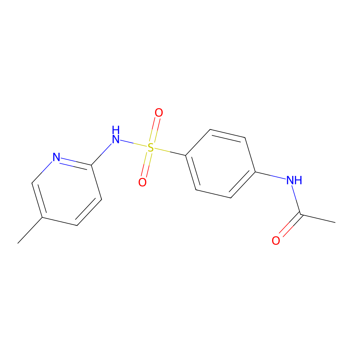 N-{4-[(5-methylpyridin-2-yl)sulfamoyl]phenyl}acetamide molecular structure, CAS 333442-17-4