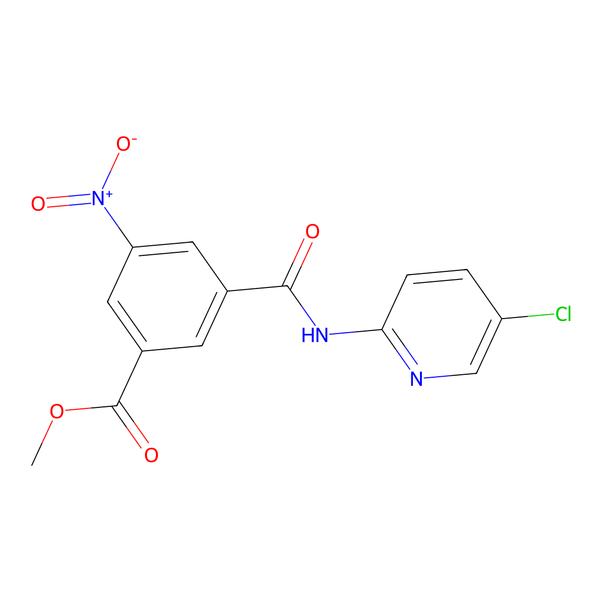 Methyl 3-[(5-chloropyridin-2-yl)carbamoyl]-5-nitrobenzoate molecular structure, CAS 333442-21-0