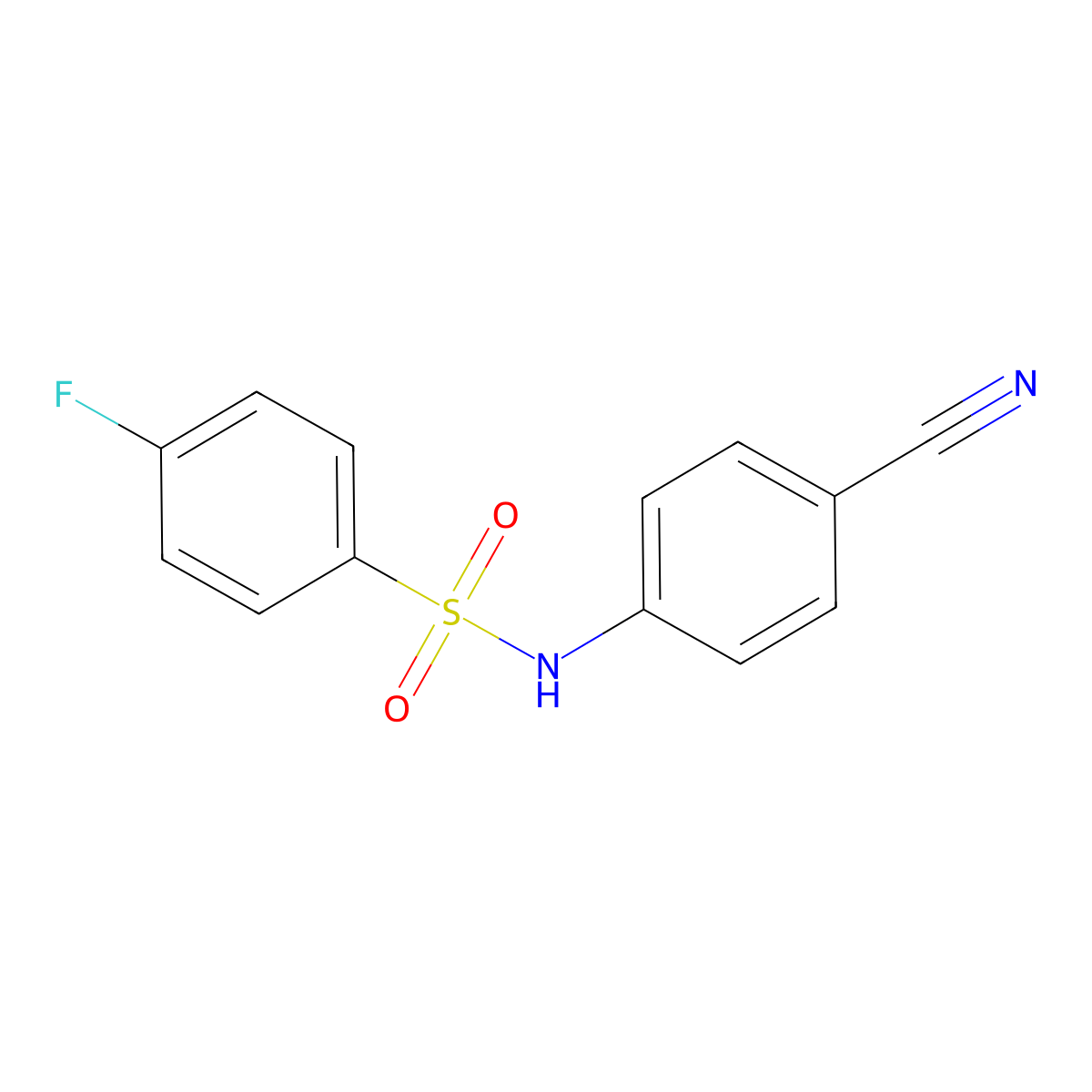 N-(4-cyanophenyl)-4-fluorobenzenesulfonamide molecular structure, CAS 333442-25-4