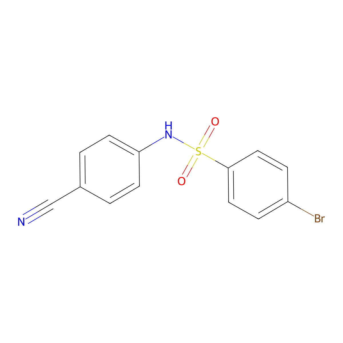 4-bromo-N-(4-cyanophenyl)benzenesulfonamide molecular structure, CAS 333442-36-7