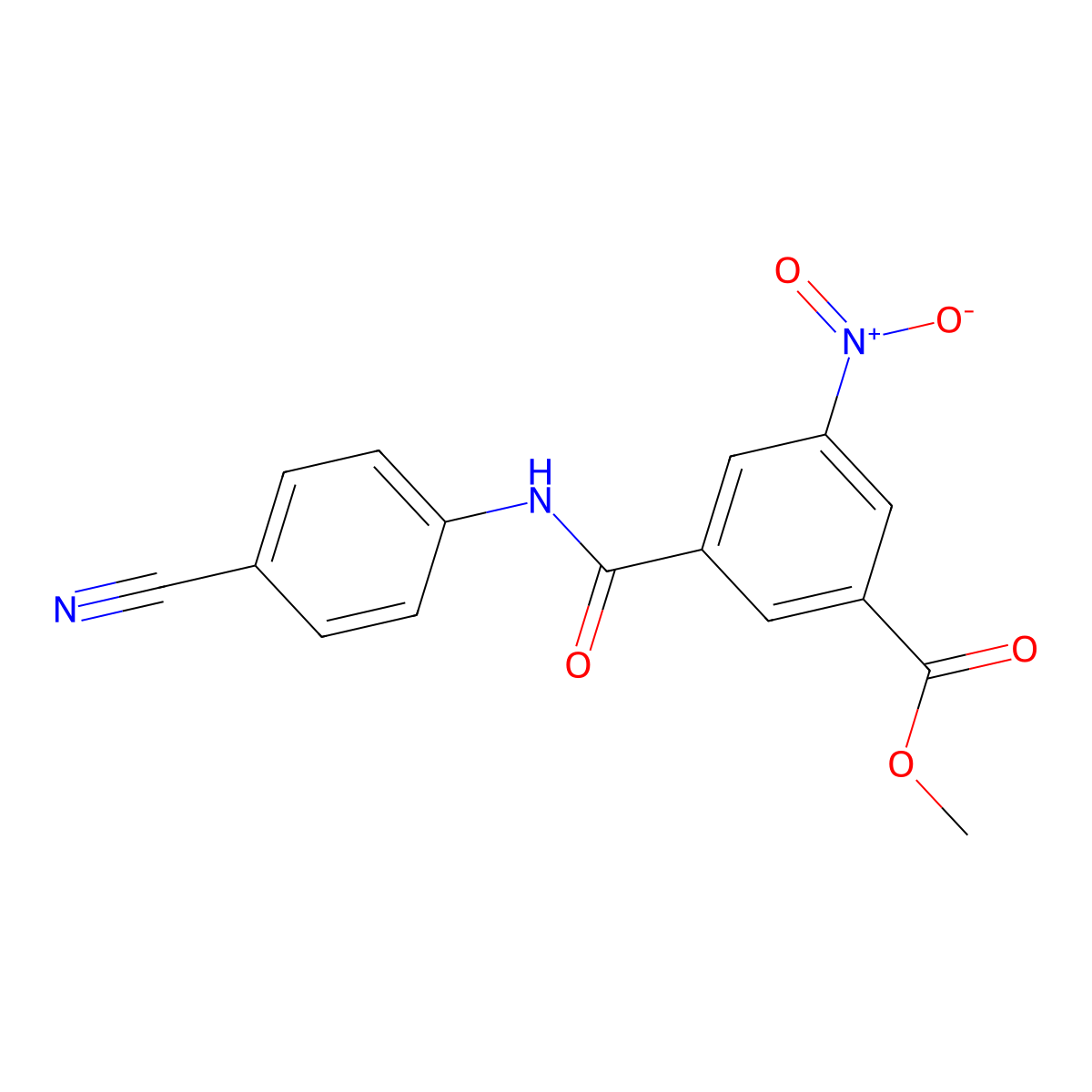 Methyl 3-[(4-cyanoanilino)carbonyl]-5-nitrobenzoate molecular structure, CAS 333442-41-4