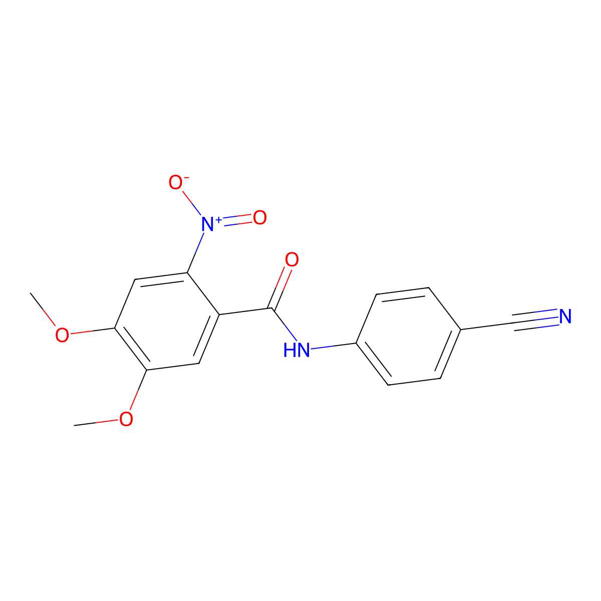 N-(4-cyanophenyl)-4,5-dimethoxy-2-nitrobenzamide molecular structure, CAS 333442-43-6