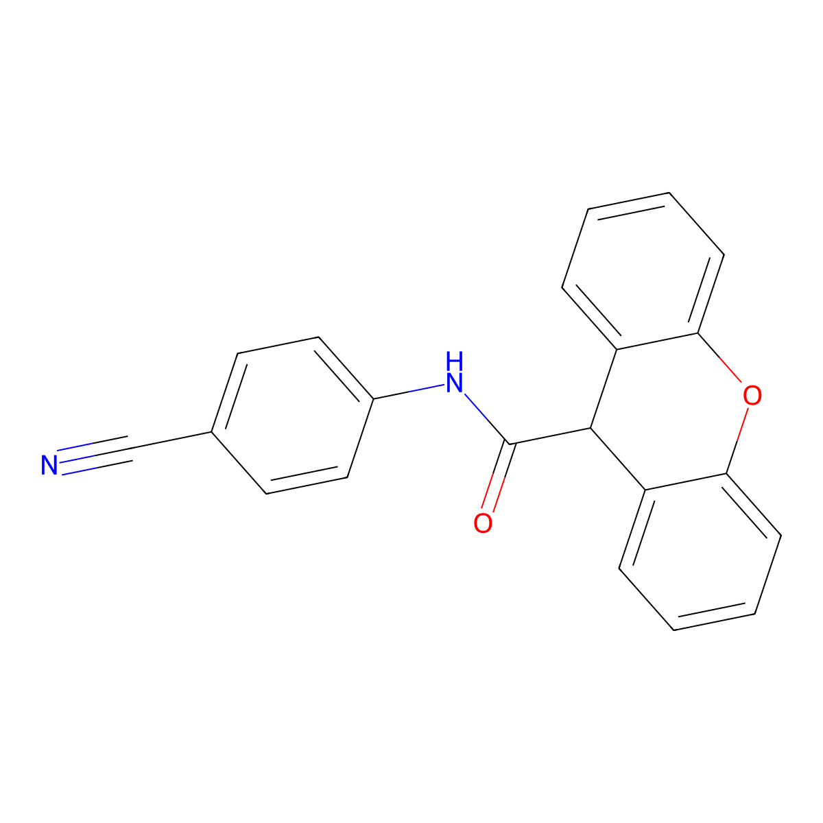N-(4-cyanophenyl)-9H-xanthene-9-carboxamide molecular structure, CAS 333442-46-9