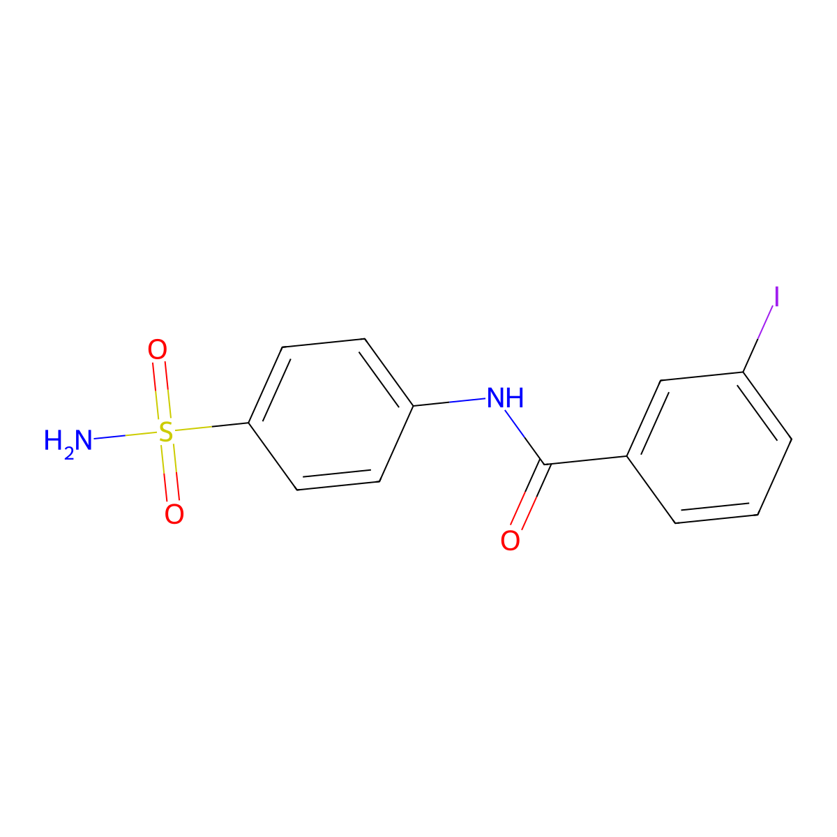 3-iodo-N-(4-sulfamoylphenyl)benzamide molecular structure, CAS 333442-50-5