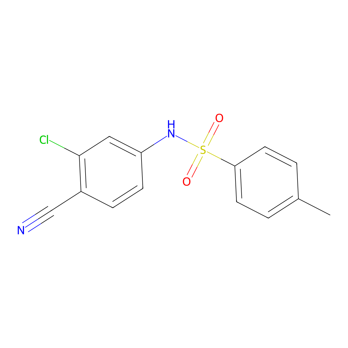 N-(3-chloro-4-cyanophenyl)-4-methylbenzenesulfonamide molecular structure, CAS 333442-88-9