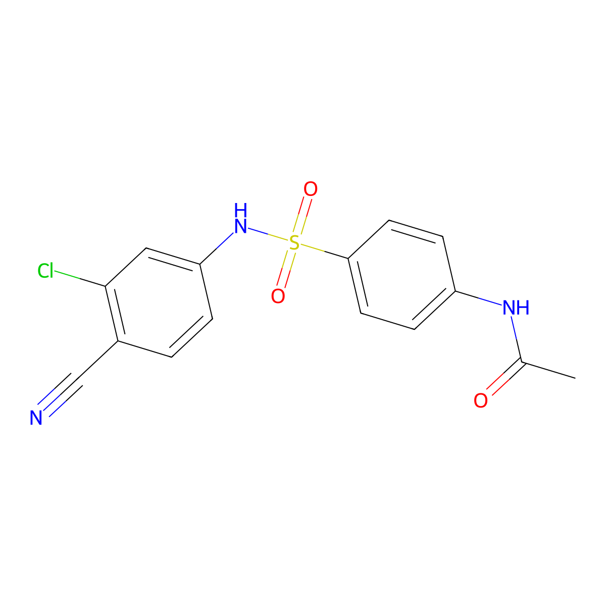 N-{4-[(3-chloro-4-cyanophenyl)sulfamoyl]phenyl}acetamide molecular structure, CAS 333442-89-0