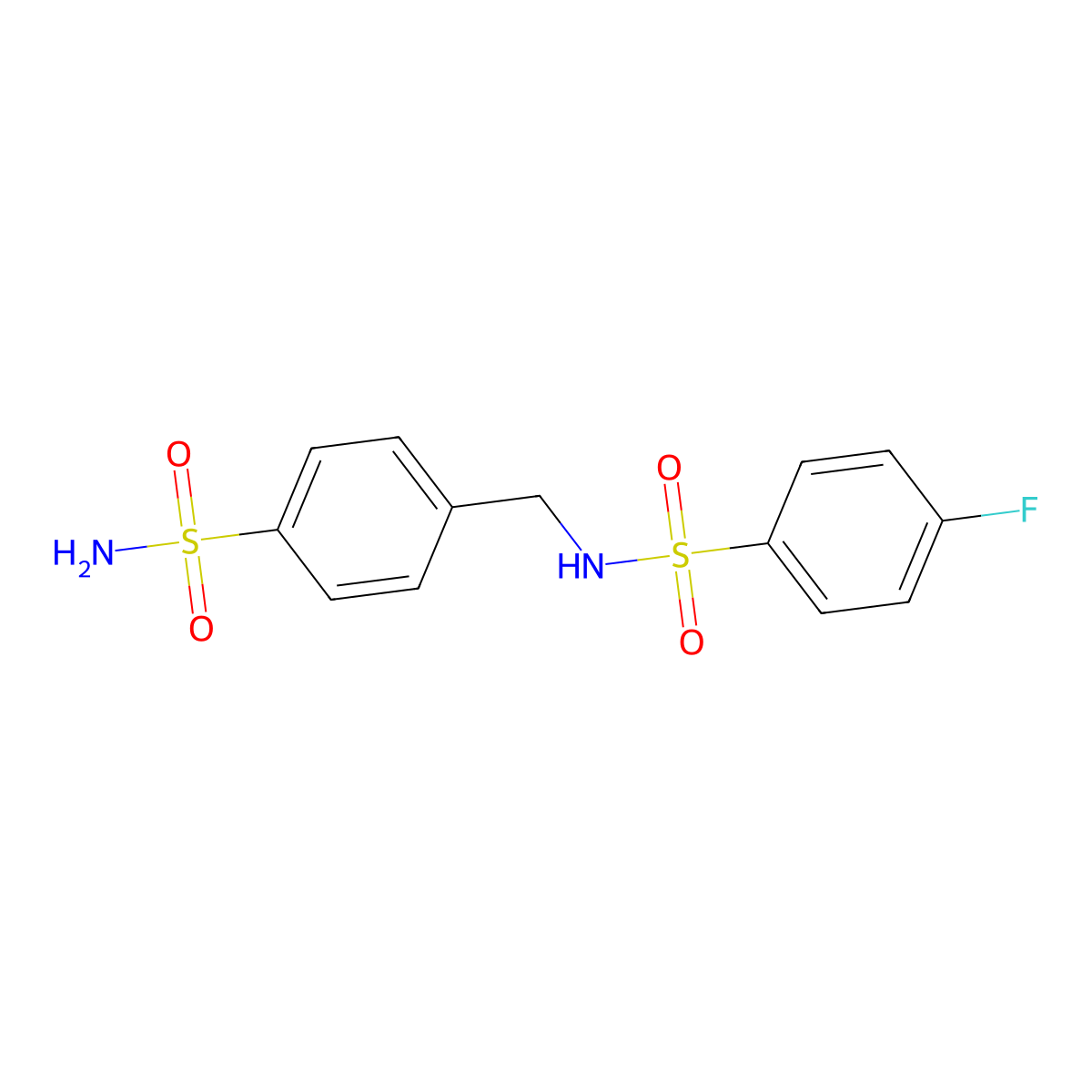 4-fluoro-N-(4-sulfamoylbenzyl)benzenesulfonamide molecular structure, CAS 333442-92-5