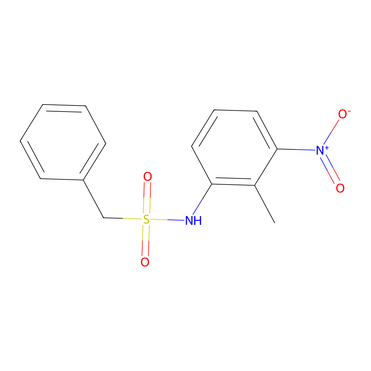 N-(2-methyl-3-nitrophenyl)-1-phenylmethanesulfonamide molecular structure, CAS 333442-98-1