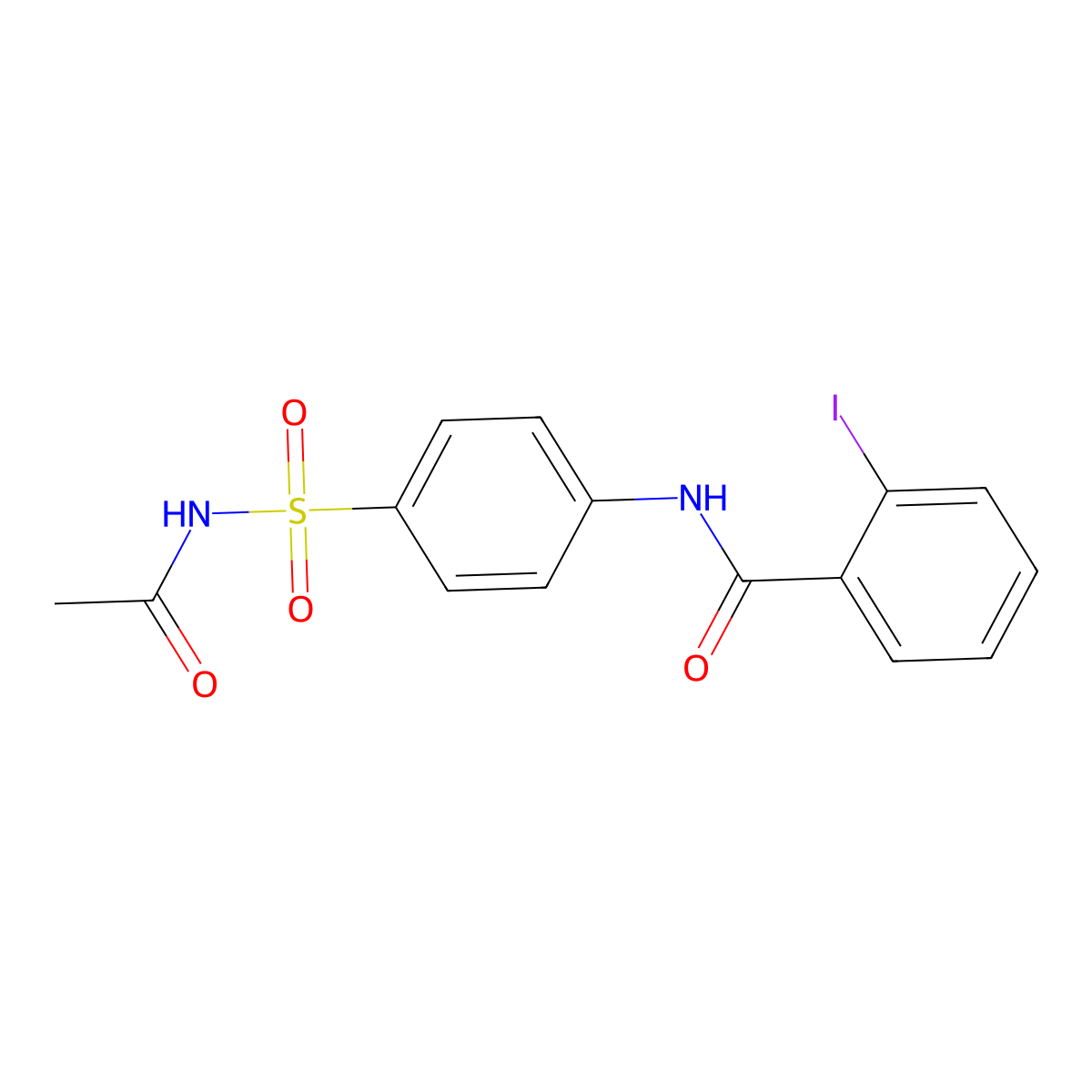 N-[4-(acetylsulfamoyl)phenyl]-2-iodobenzamide molecular structure, CAS 333443-00-8