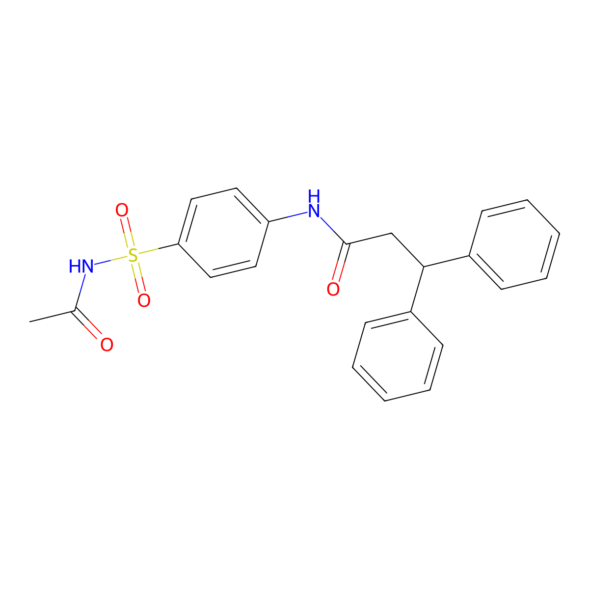 N-[4-(acetylsulfamoyl)phenyl]-3,3-diphenylpropanamide molecular structure, CAS 333443-01-9