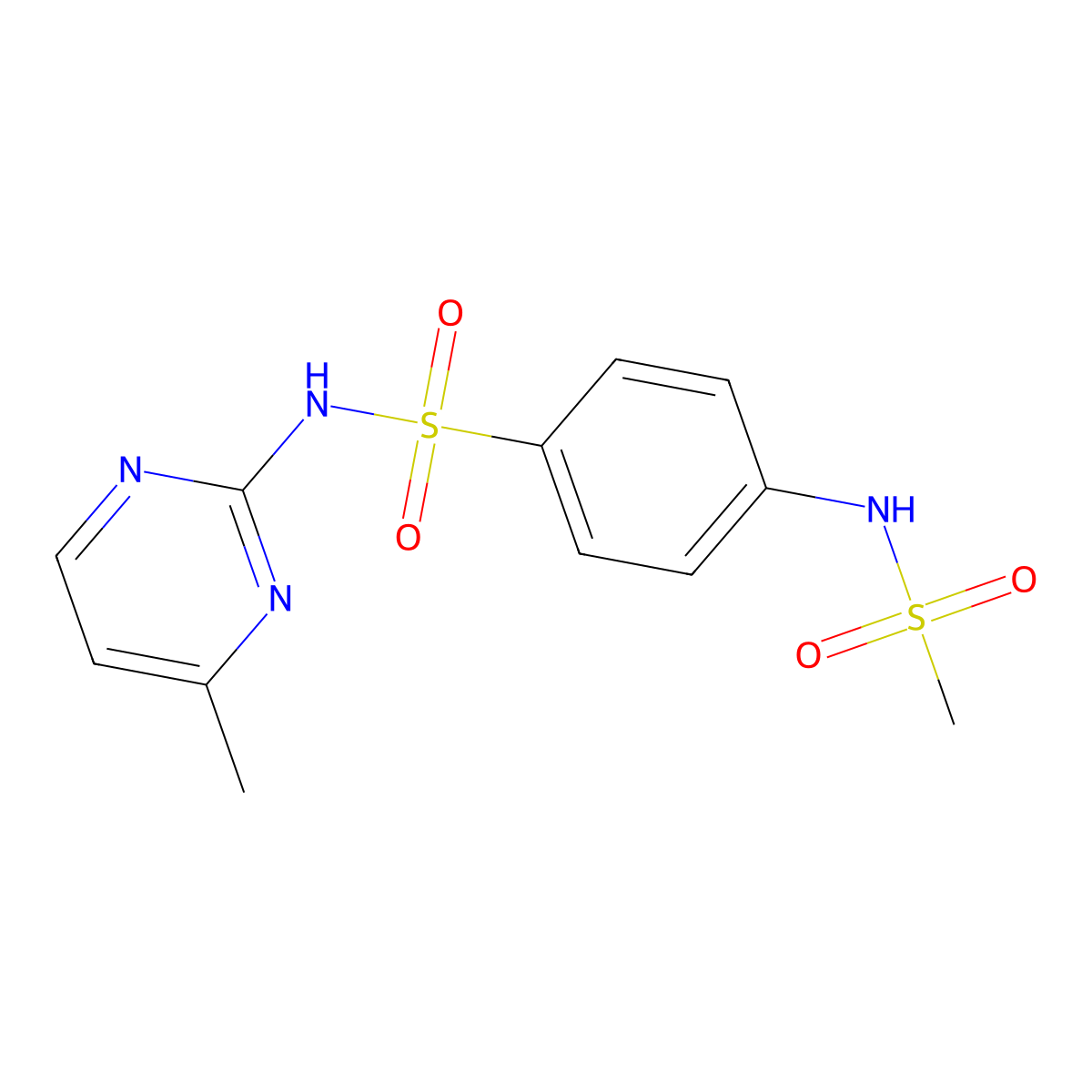 4-(methanesulfonamido)-N-(4-methylpyrimidin-2-yl)benzenesulfonamide molecular structure, CAS 333443-02-0
