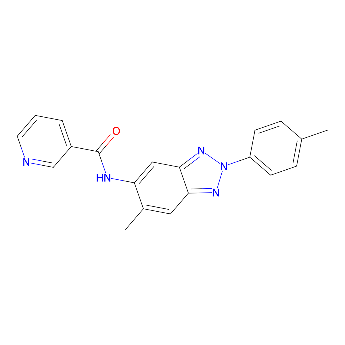 N-(6-Methyl-2-p-tolyl-2H-benzotriazol-5-yl)-nicotinamide molecular structure, CAS 333443-60-0