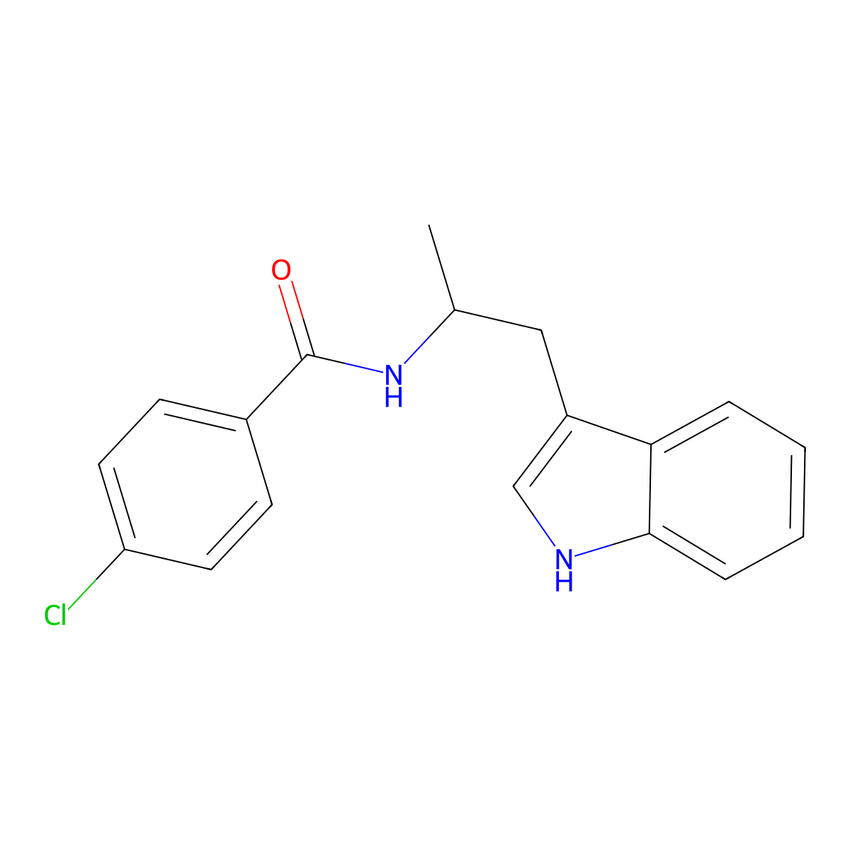 4-chloro-N-[1-(1H-indol-3-yl)propan-2-yl]benzamide molecular structure, CAS 333443-61-1