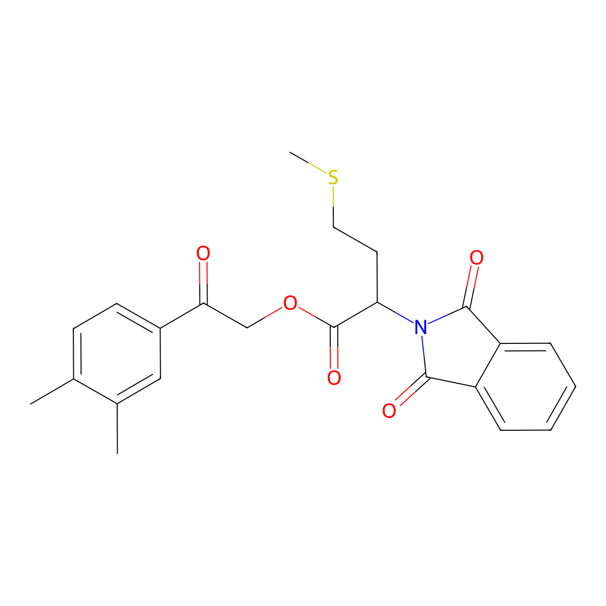 2-(3,4-dimethylphenyl)-2-oxoethyl 2-(1,3-dioxo-1,3-dihydro-2H-isoindol-2-yl)-4-(methylsulfanyl)butanoate molecular structure, CAS 333443-63-3