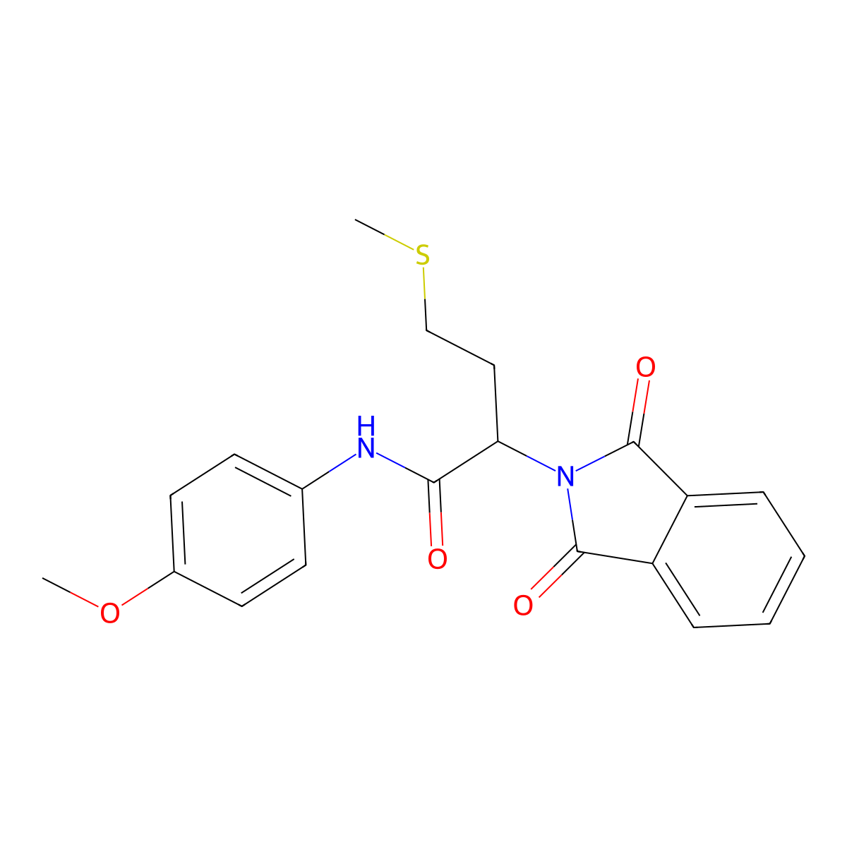 2-(1,3-dioxoisoindol-2-yl)-N-(4-methoxyphenyl)-4-methylsulfanylbutanamide molecular structure, CAS 333443-66-6