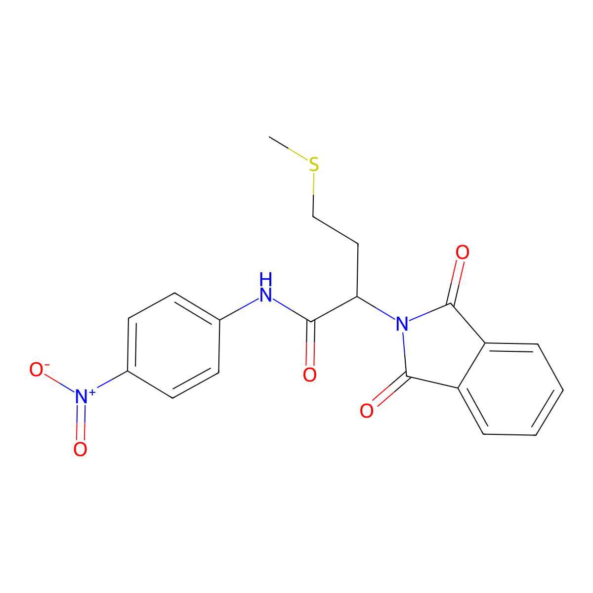 2-(1,3-dioxo-1,3-dihydro-2H-isoindol-2-yl)-N-{4-nitrophenyl}-4-(methylsulfanyl)butanamide molecular structure, CAS 333443-71-3