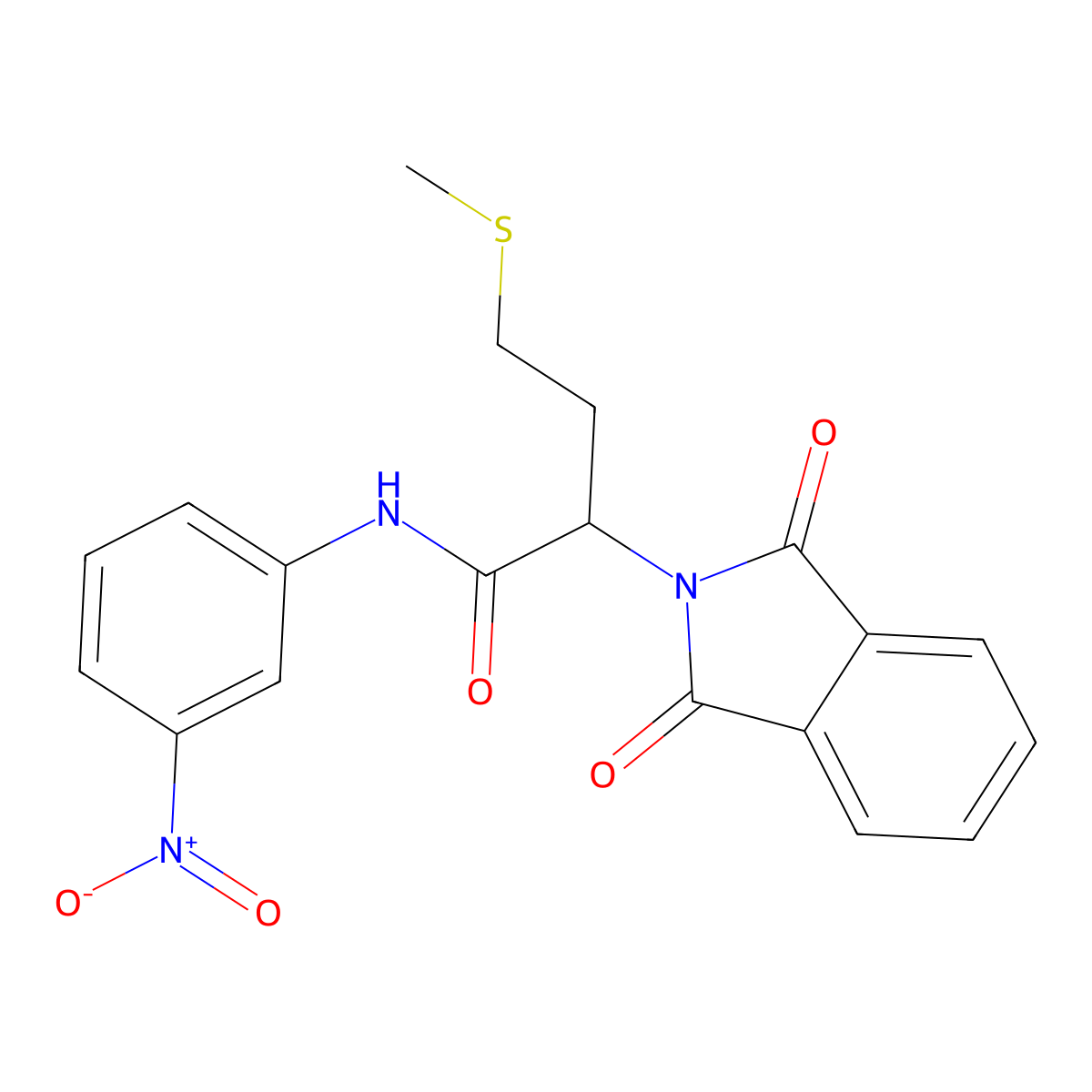 2-(1,3-dioxoisoindol-2-yl)-4-methylsulfanyl-N-(3-nitrophenyl)butanamide molecular structure, CAS 333443-72-4