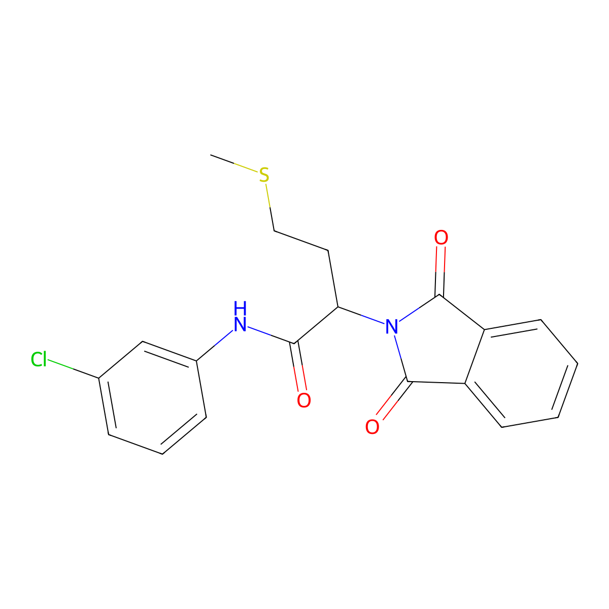 N-(3-chlorophenyl)-2-(1,3-dioxoisoindol-2-yl)-4-methylsulfanylbutanamide molecular structure, CAS 333443-77-9