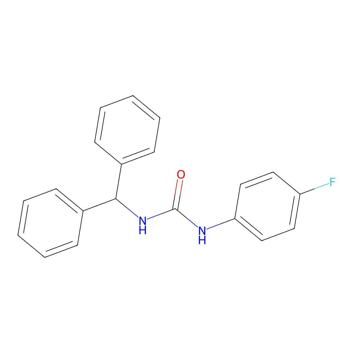 Urea, N-(diphenylmethyl)-N'-(4-fluorophenyl)- molecular structure, CAS 333444-08-9