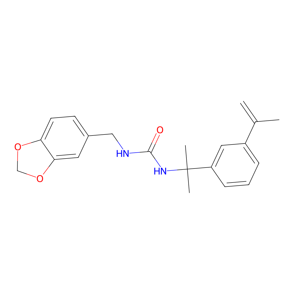 1-(1,3-Benzodioxol-5-ylmethyl)-3-{2-[3-(prop-1-en-2-yl)phenyl]propan-2-yl}urea molecular structure, CAS 333444-10-3