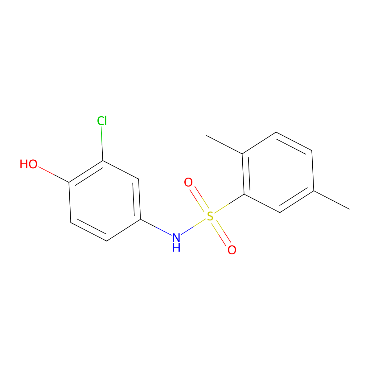 N-(3-chloro-4-hydroxyphenyl)-2,5-dimethylbenzenesulfonamide molecular structure, CAS 333444-24-9